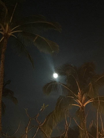 Full moon over the Westin in Princeville