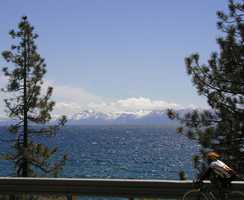 Photo of biker at Lake Tahoe