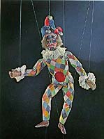 Harlequin puppet